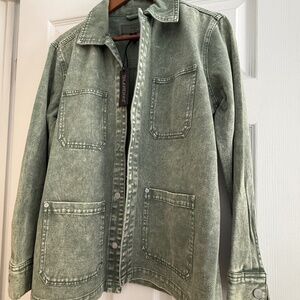NWT Garment Dye Acid Wash Twill Shirt Jacket